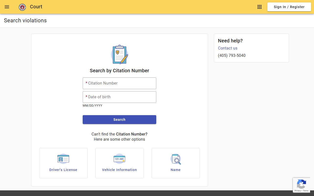 Moore Municipal Court online search for booking report cases