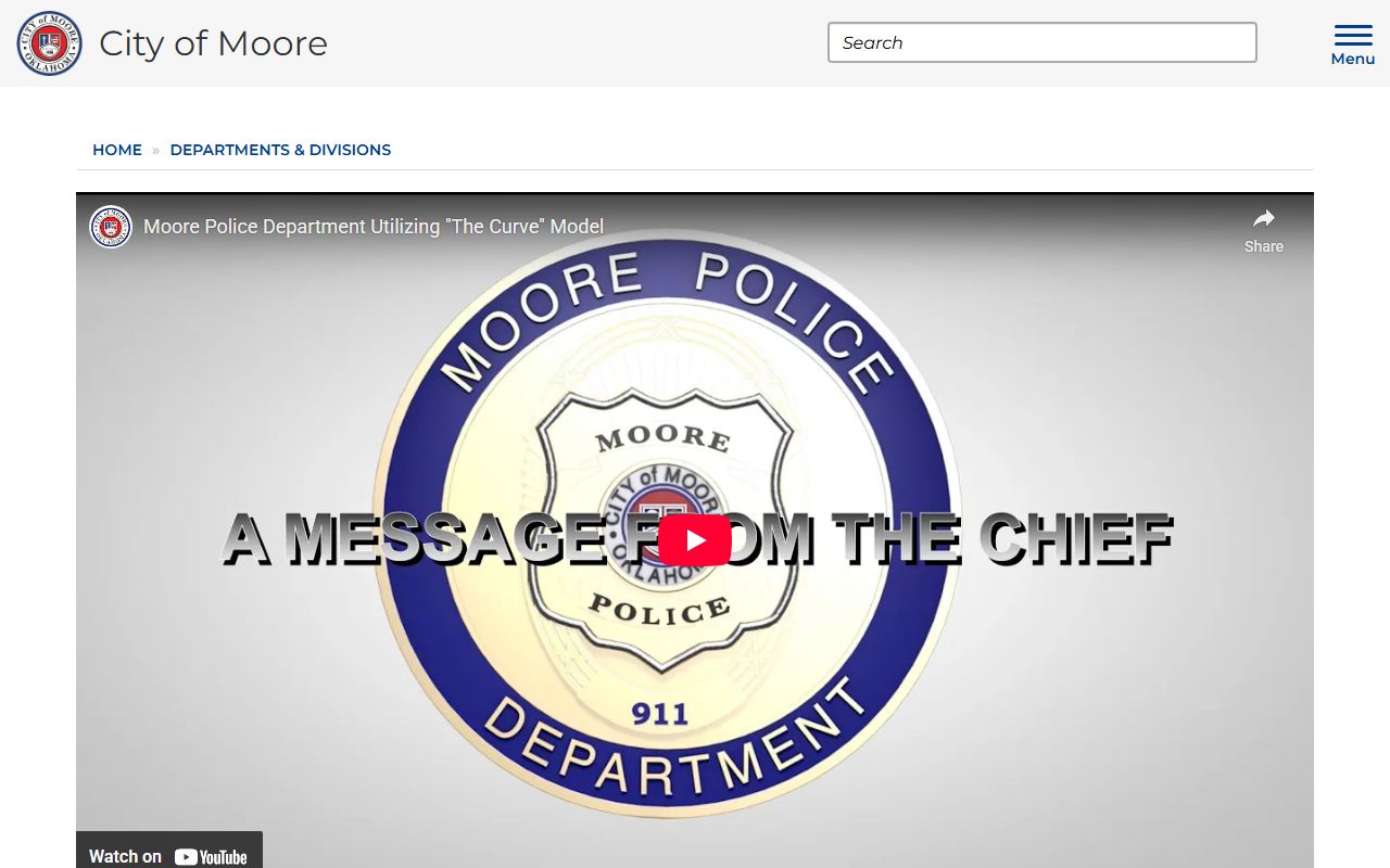 Moore Police Department website for booking reports