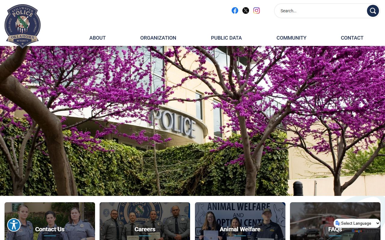 Stillwater Police Department website for booking report access