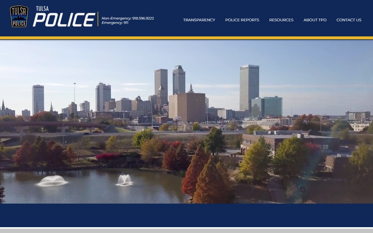 Tulsa Police Department website for Tulsa booking reports