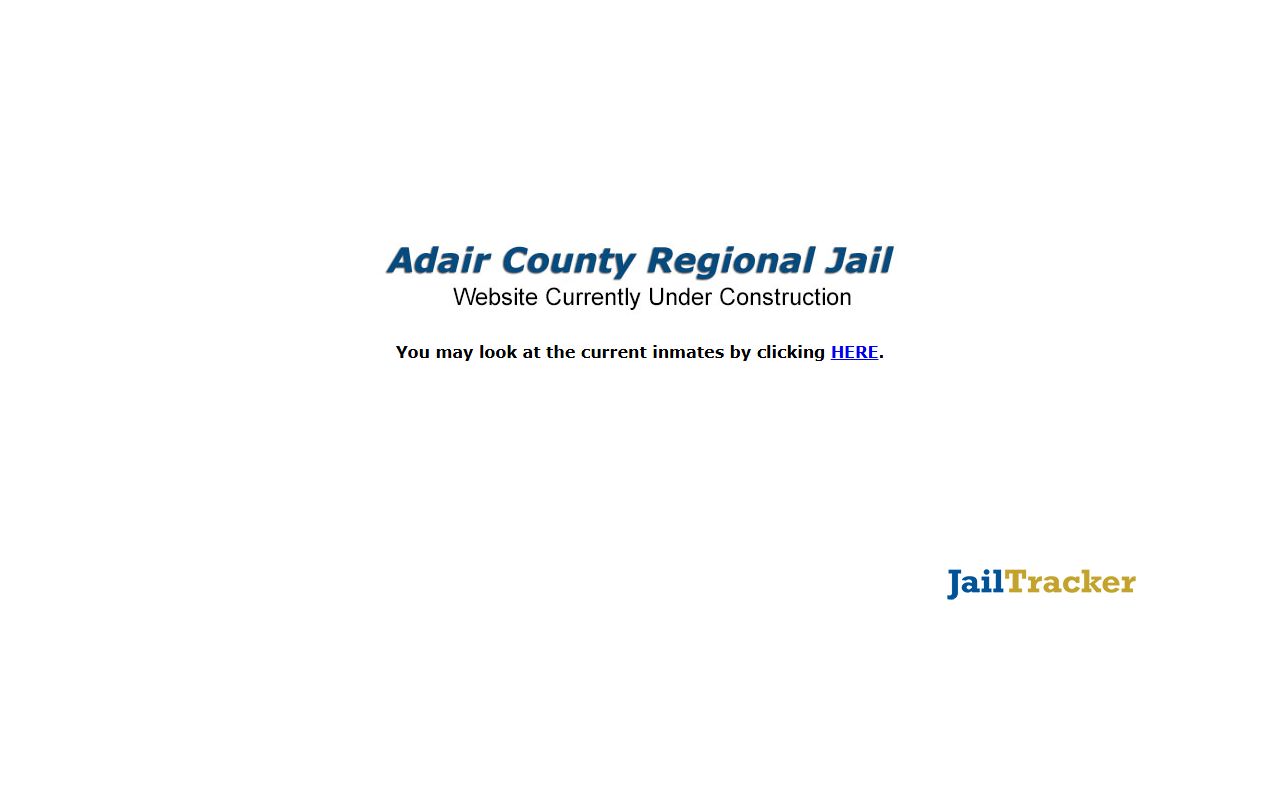 Adair County Regional Jail booking reports main page