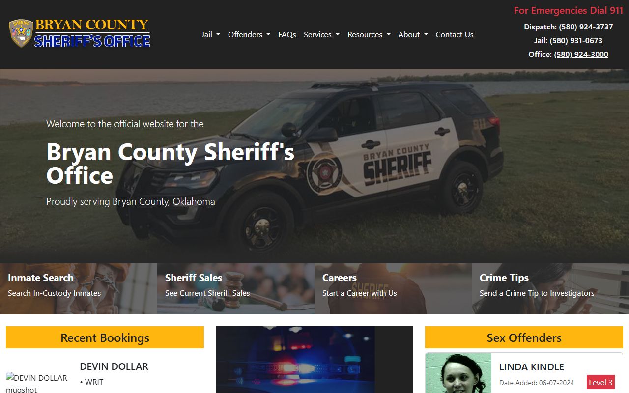 Bryan County Sheriff Office booking reports information