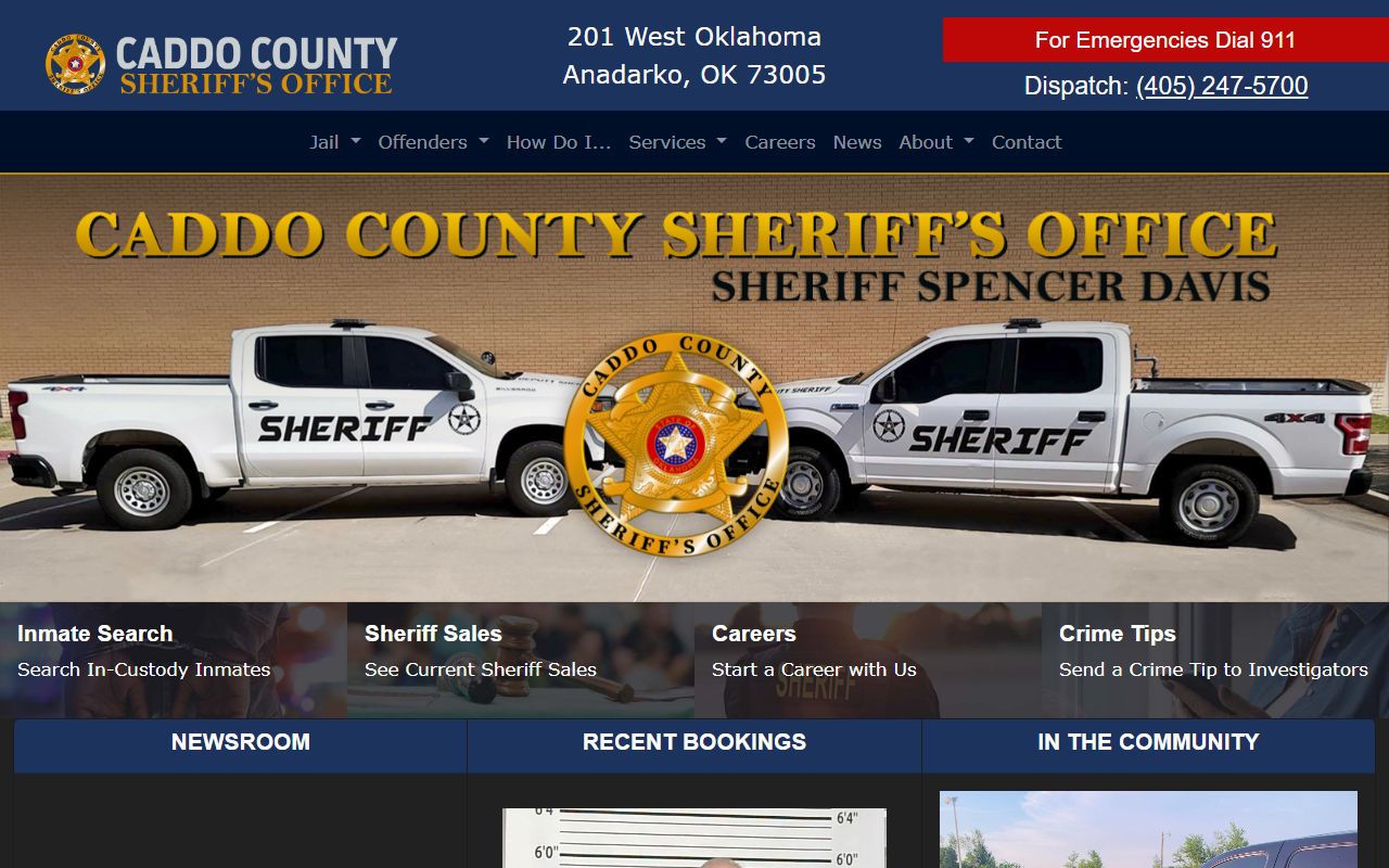 Caddo County Sheriff's Office booking reports
