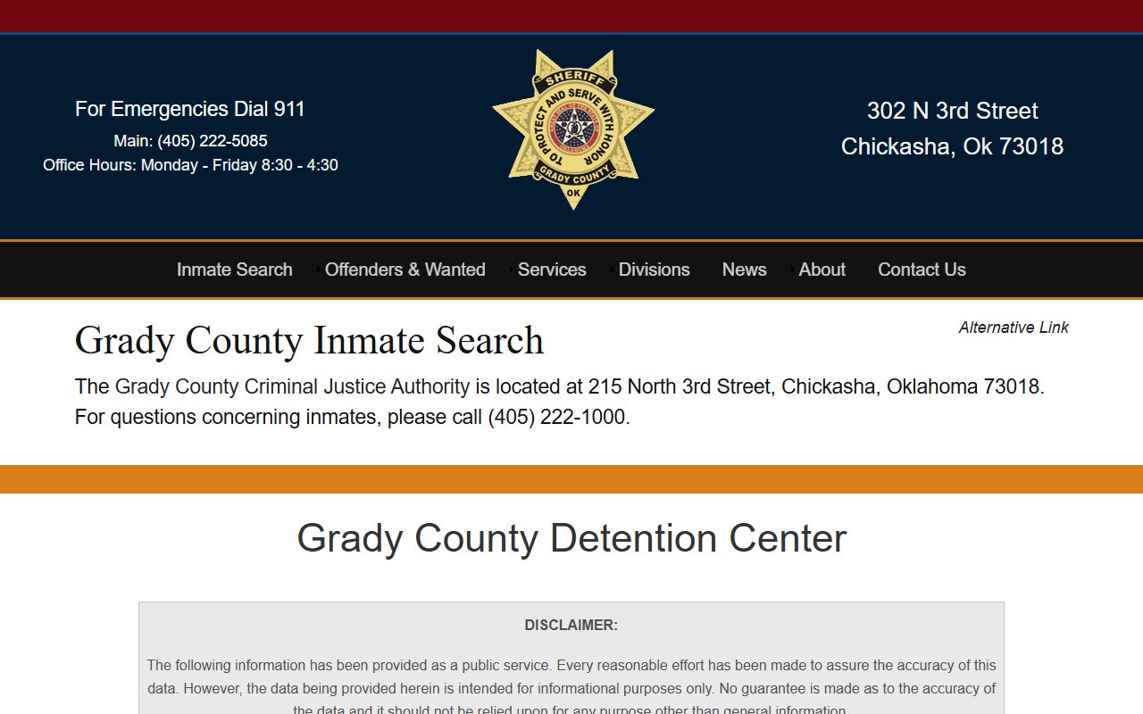 Grady County inmate search booking reports online