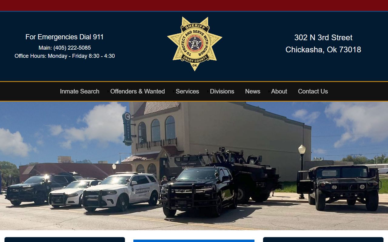 Grady County Sheriff's Office booking reports website