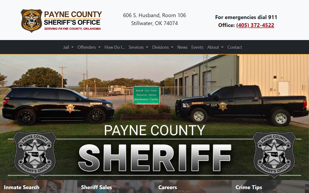 Payne County government website with sheriff's office information