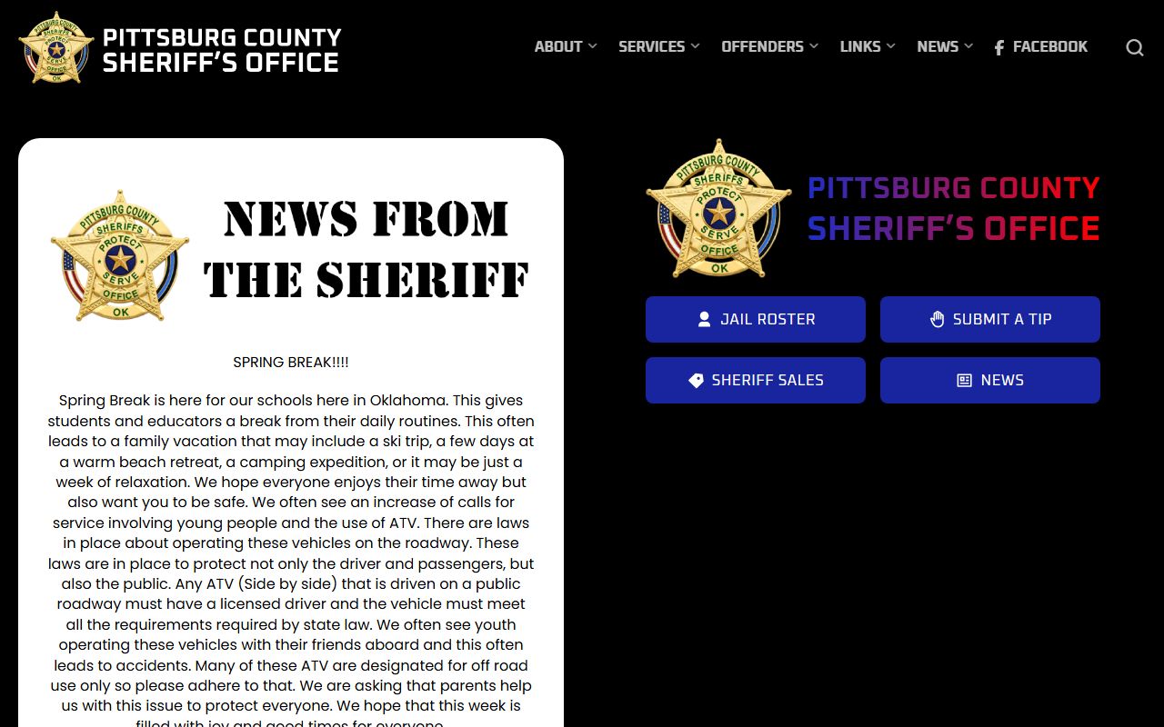 Pittsburg County Sheriff's Office official website