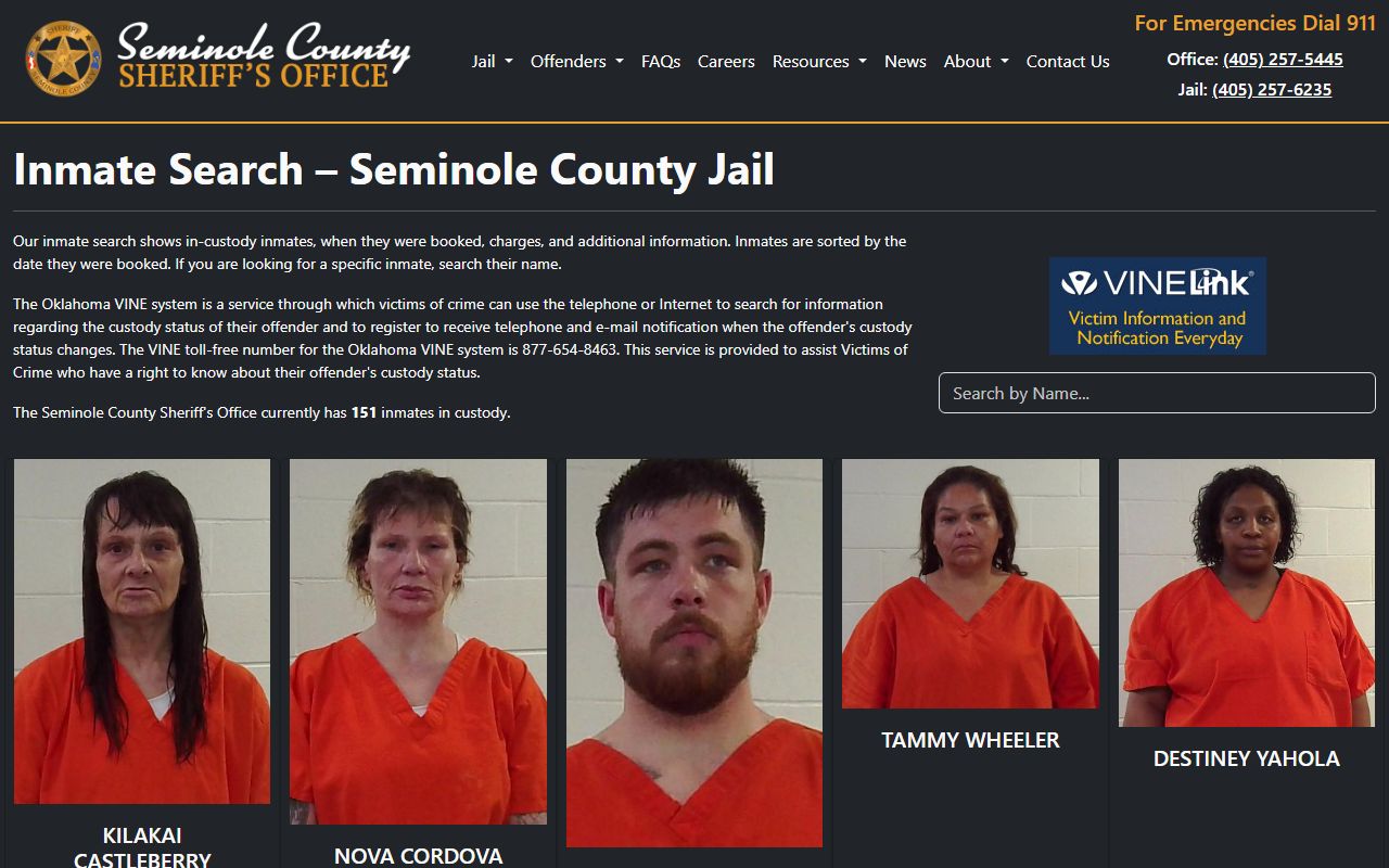Seminole County inmate search showing booking reports