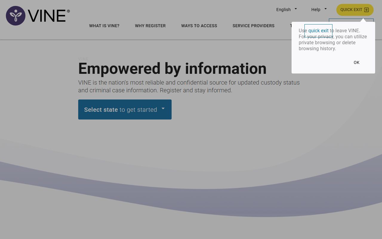 VINE victim notification system Oklahoma booking reports